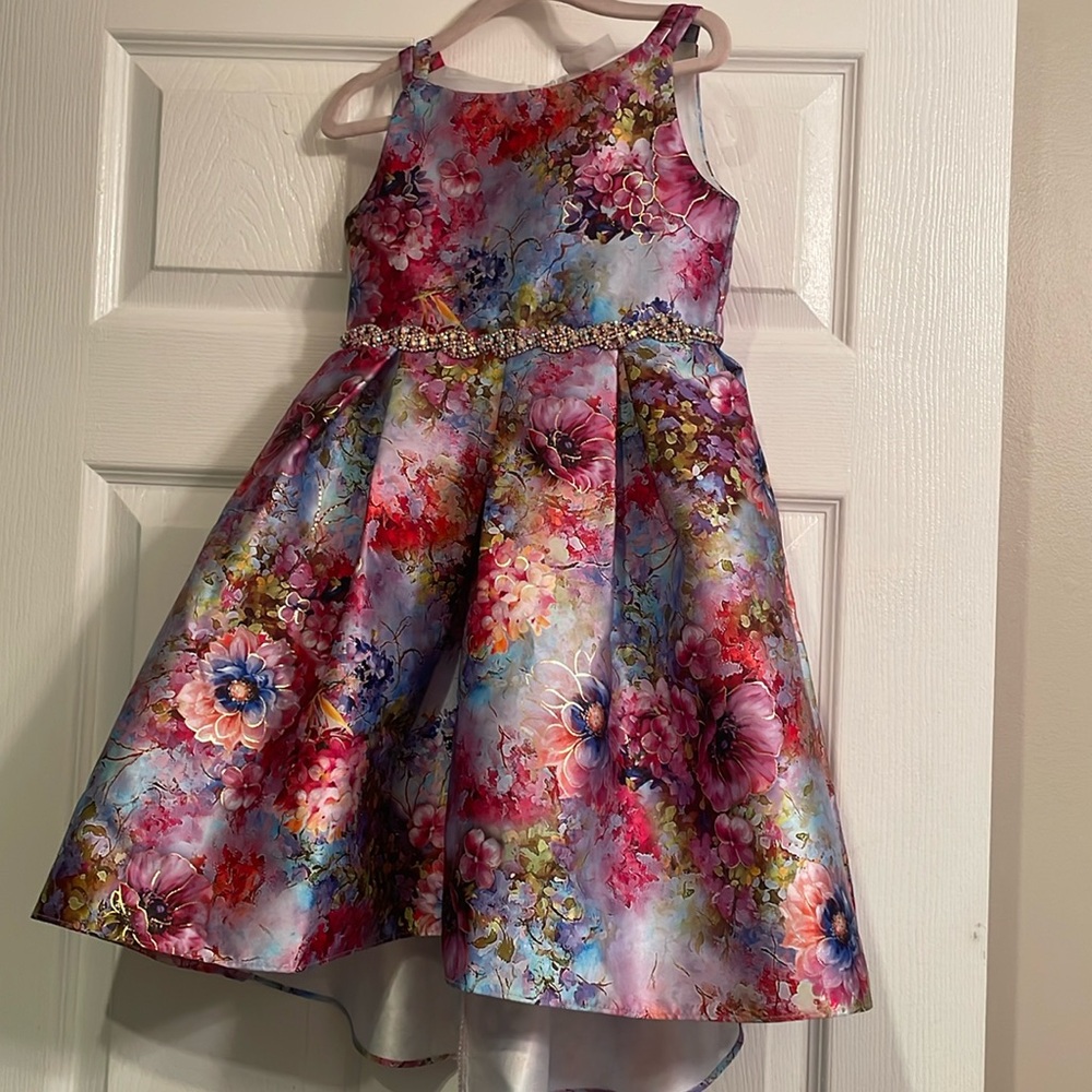 Girls Size 5 Rare Editions Flowered Formal Dress